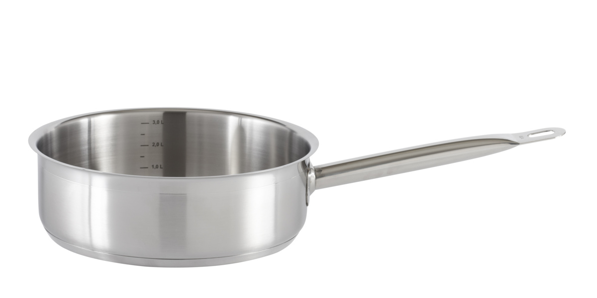 Edelstahl-Sauteuse gerade Ø 28 cm 9 cm 5,5 L Qualiplus Pro.cooker