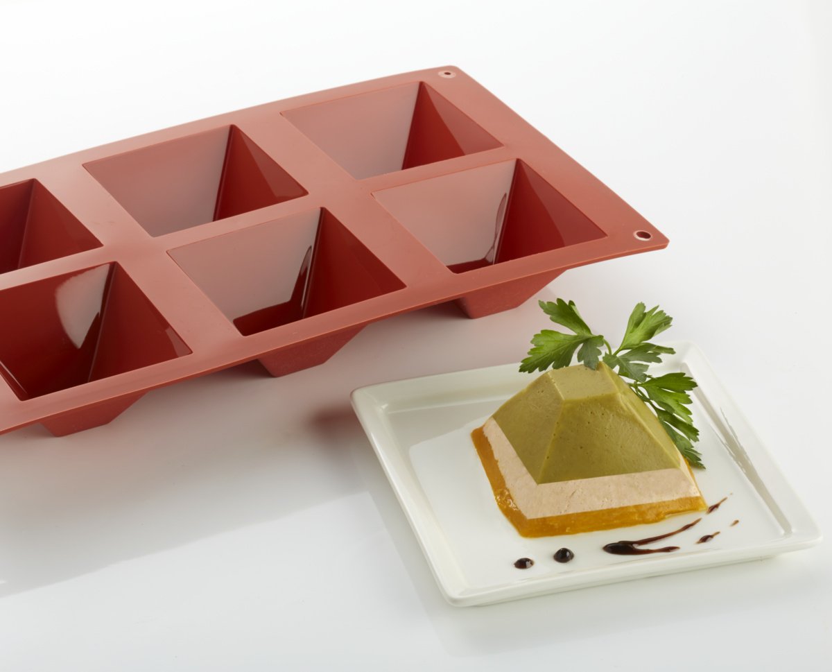 Silikonplatte 6 Pyramiden GN 1/3 29,5x17,5x4 cm Pro.cooker